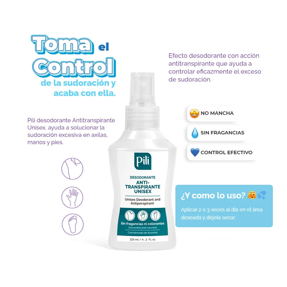 PILI DESODORANTE ANTITRANSPIRANTE X 125 ML
