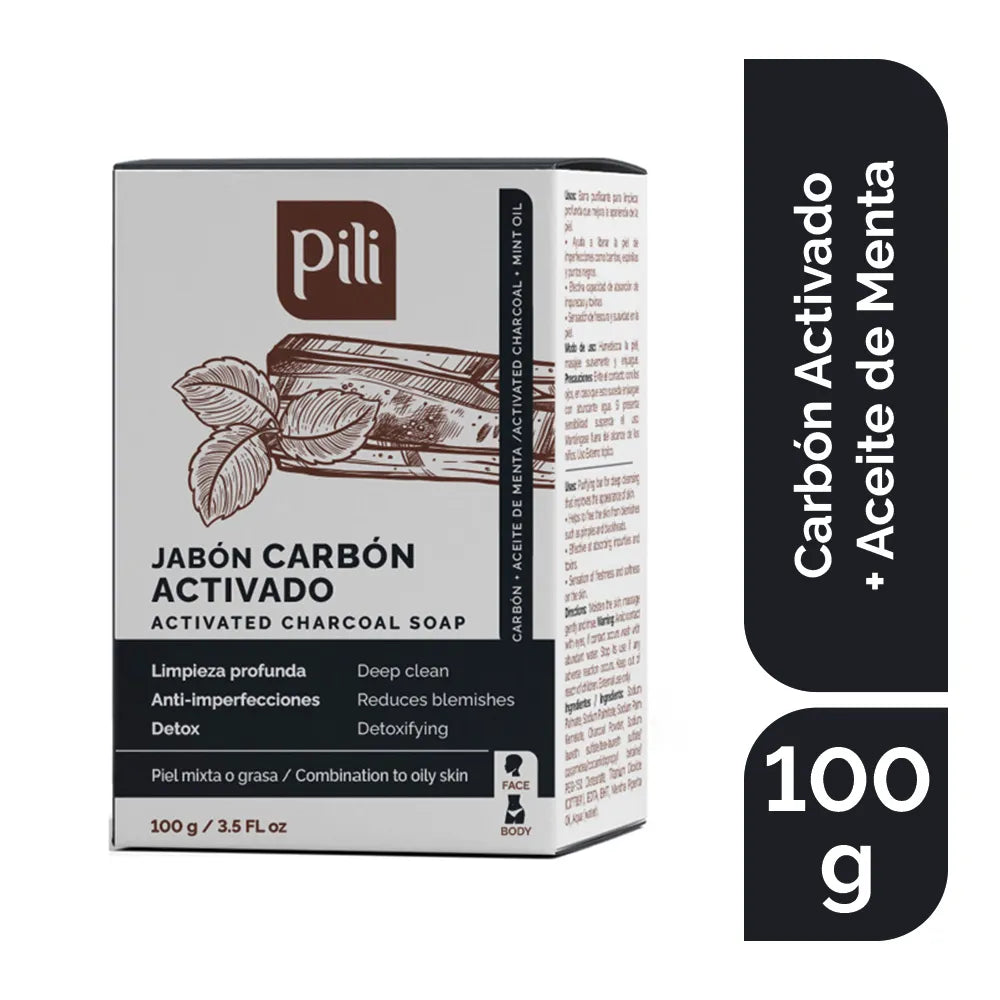 PILI JABON CARBON ACTIVADO X 100 GR